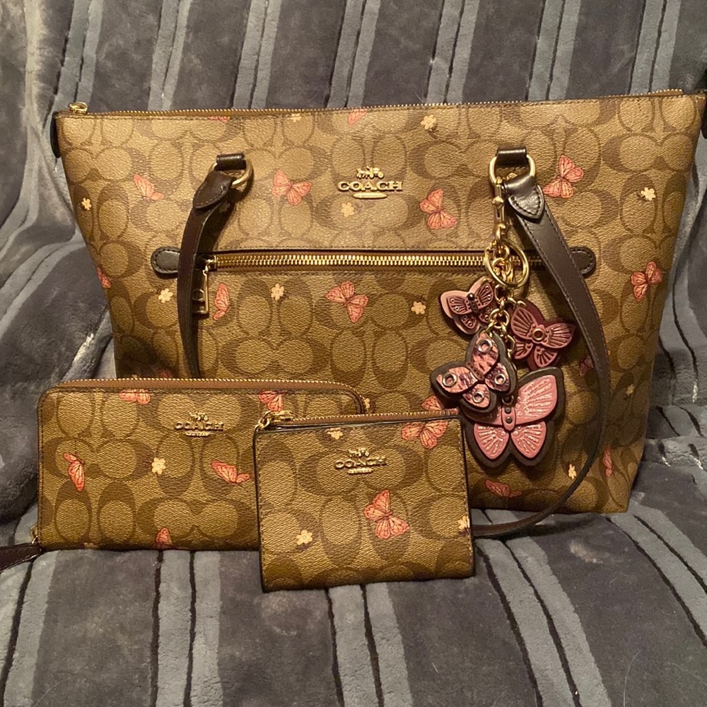 Coach Butterfly Purse, Long wallet, short wallet and purse charm/keychain